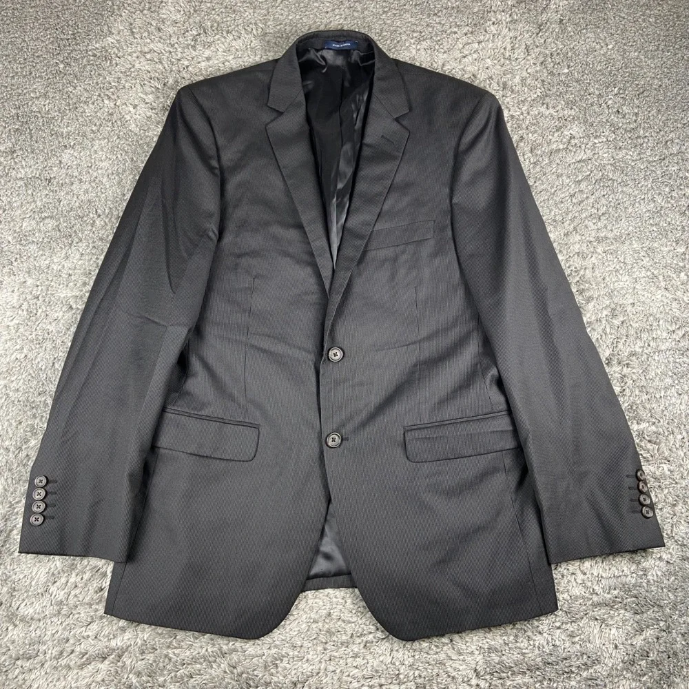Ralph Ralph Lauren Blazer Men 40R Black Pinstripe Wool 2 Button Suit Jacket Coat